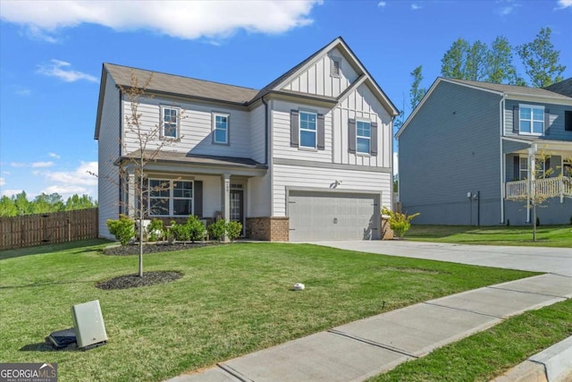 150 Ivy Chase Loop, Dallas, GA 30157 - craftsman-style home featuring board and batten siding, driveway, an attached garage, and brick siding
