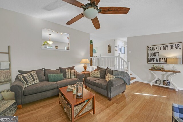 2006 Carrollton Hwy, Temple, GA 30179 - living area featuring a ceiling fan and light wood-style floors