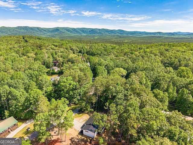 130 April Trce, Dawsonville, GA 30534 - aerial view of property and surrounding area with a forest and a mountain backdrop