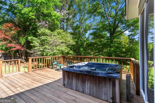 8415 Ridge Rd, Fairburn, GA 30213 - deck featuring a hot tub