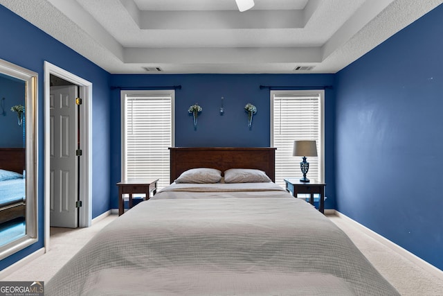 264 Baldwin Ct, Newnan, GA 30263 - bedroom featuring a tray ceiling, carpet, and multiple windows