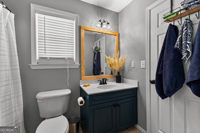 264 Baldwin Ct, Newnan, GA 30263 - full bathroom with vanity and a shower with shower curtain