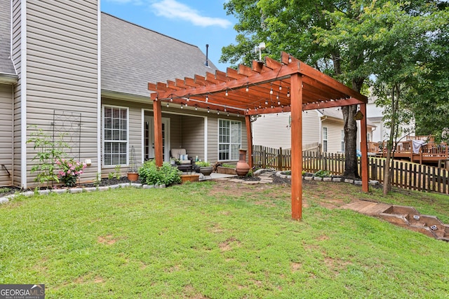 264 Baldwin Ct, Newnan, GA 30263 - view of yard with a pergola and a patio area