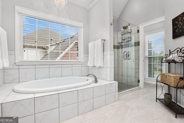310 Medridge Dr, Alpharetta, GA 30022 - full bathroom featuring a garden tub and a stall shower