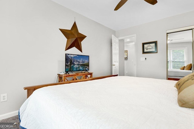 310 Medridge Dr, Alpharetta, GA 30022 - bedroom with ceiling fan and baseboards
