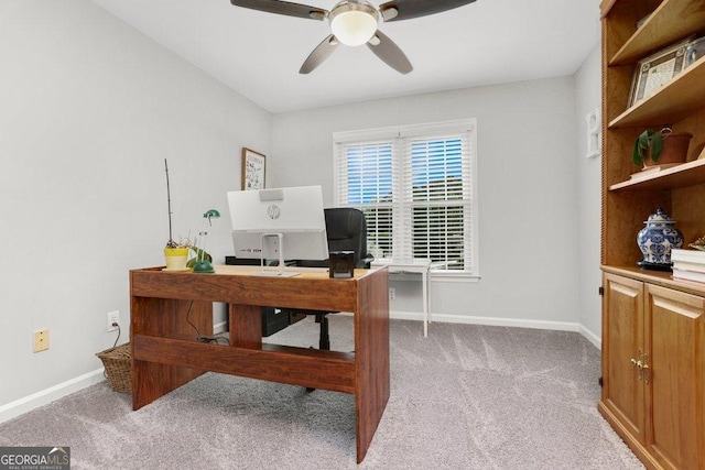 310 Medridge Dr, Alpharetta, GA 30022 - office with carpet flooring, a ceiling fan, and baseboards