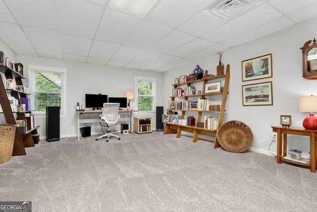 310 Medridge Dr, Alpharetta, GA 30022 - carpeted office featuring a drop ceiling, healthy amount of natural light, and baseboards