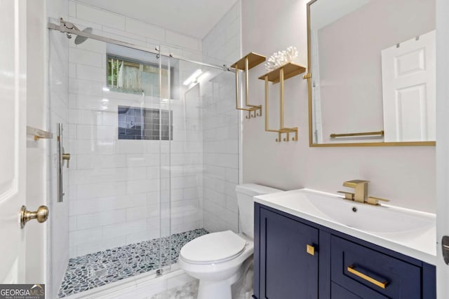 532 Coffee Cove Dr, Jasper, GA 30143 - full bathroom featuring toilet, vanity, and a stall shower