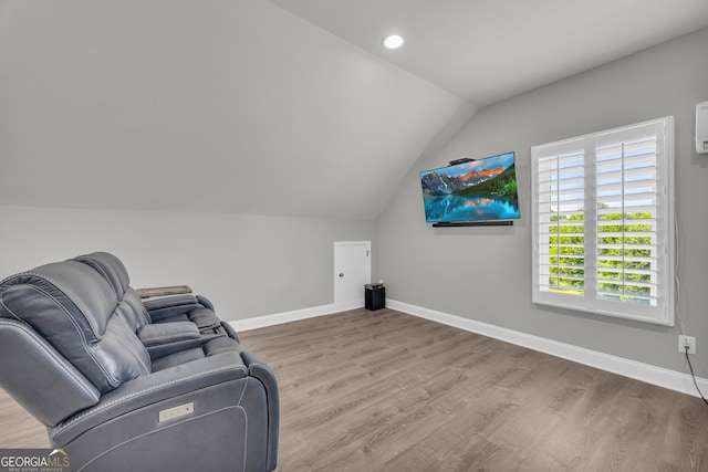 1035 Mcfarlin Bridge Rd, Carnesville, GA 30521 - unfurnished room featuring vaulted ceiling, wood finished floors, and recessed lighting