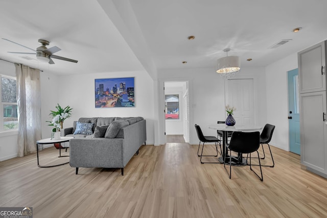 2030 Euclid St, Statham, GA 30666 - living room with light wood-style floors and a ceiling fan