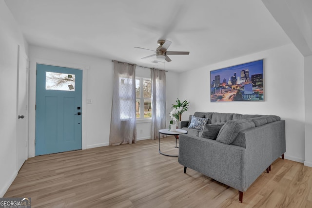 2030 Euclid St, Statham, GA 30666 - living room with light wood-style flooring and ceiling fan