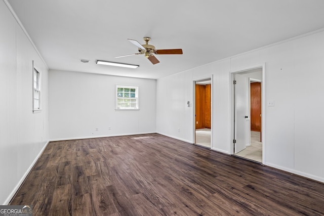 7121 Forest Dr SE, Covington, GA 30014 - unfurnished room with a ceiling fan, wood finished floors, and ornamental molding