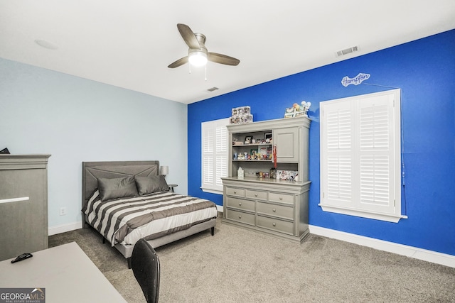 704 Branchview Ct, Mcdonough, GA 30252 - bedroom featuring carpet floors, ceiling fan, and baseboards