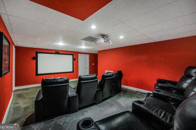 704 Branchview Ct, Mcdonough, GA 30252 - cinema featuring a paneled ceiling and baseboards