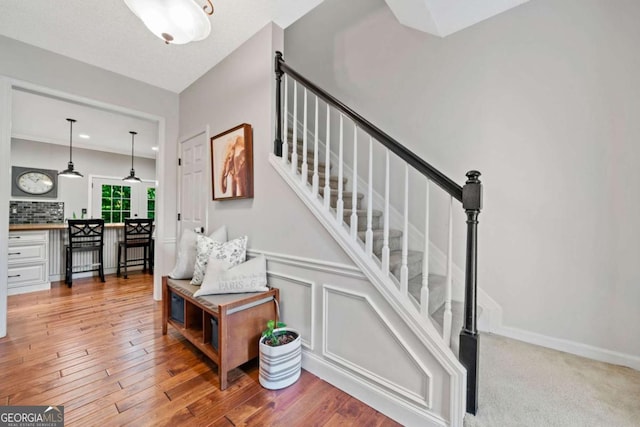 2346 Unicoi Ct, Duluth, GA 30097 - stairway with wood finished floors