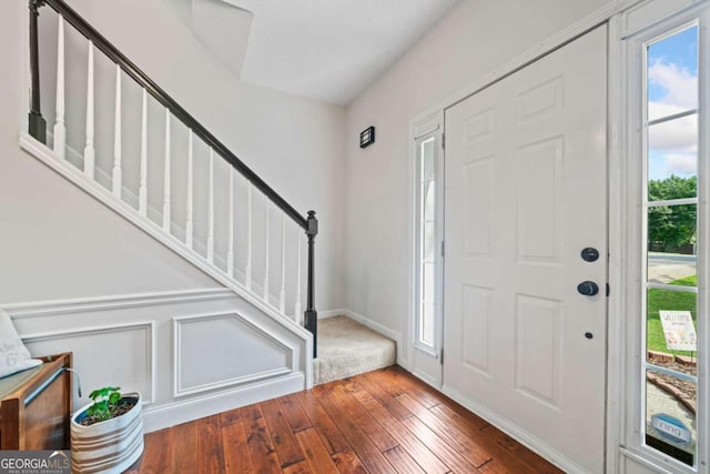 2346 Unicoi Ct, Duluth, GA 30097 - foyer with hardwood / wood-style flooring and stairway