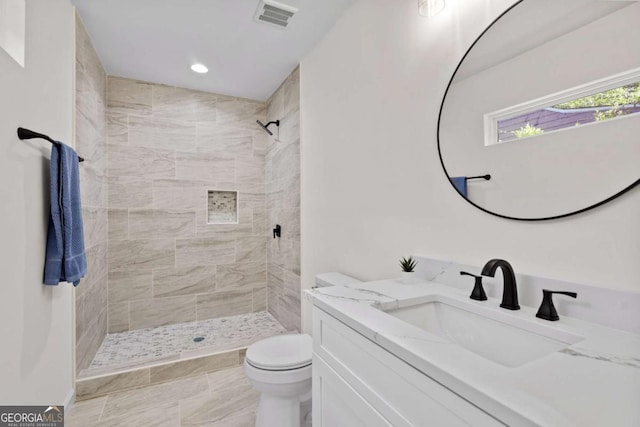 5 Windsor Ter, Avondale Estates, GA 30002 - full bath with vanity, a tile shower, and recessed lighting