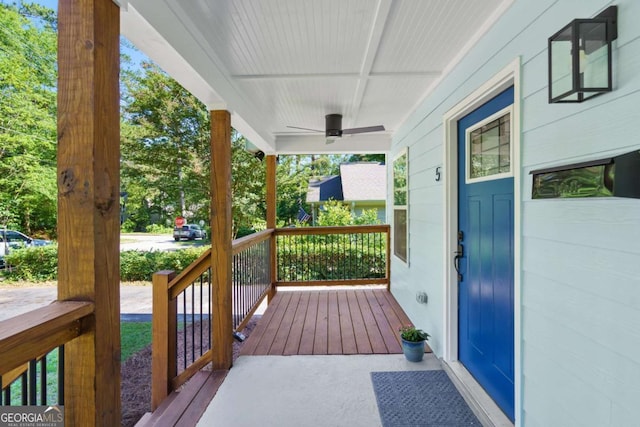 5 Windsor Ter, Avondale Estates, GA 30002 - wooden porch with ceiling fan