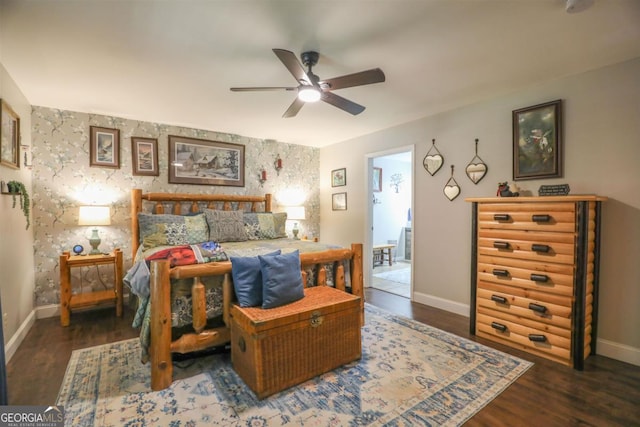 287 Napier Dr, Eatonton, GA 31024 - bedroom with baseboards, wood finished floors, and ceiling fan