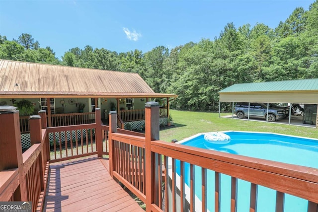 287 Napier Dr, Eatonton, GA 31024 - wooden terrace featuring a yard