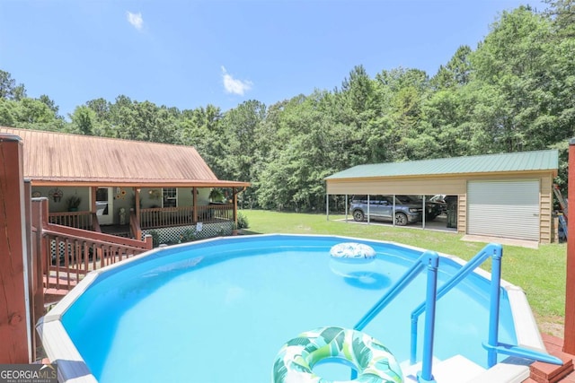 287 Napier Dr, Eatonton, GA 31024 - view of swimming pool with a yard and a view of trees