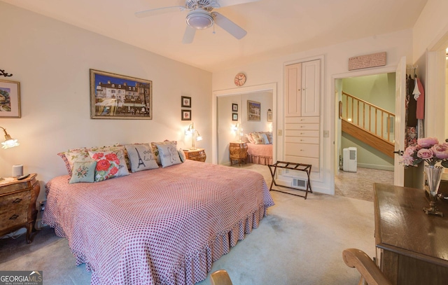 1289 Rainwater Trl, Tiger, GA 30576 - bedroom featuring carpet floors and ceiling fan
