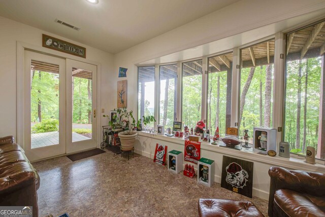 1289 Rainwater Trl, Tiger, GA 30576 - sunroom featuring french doors