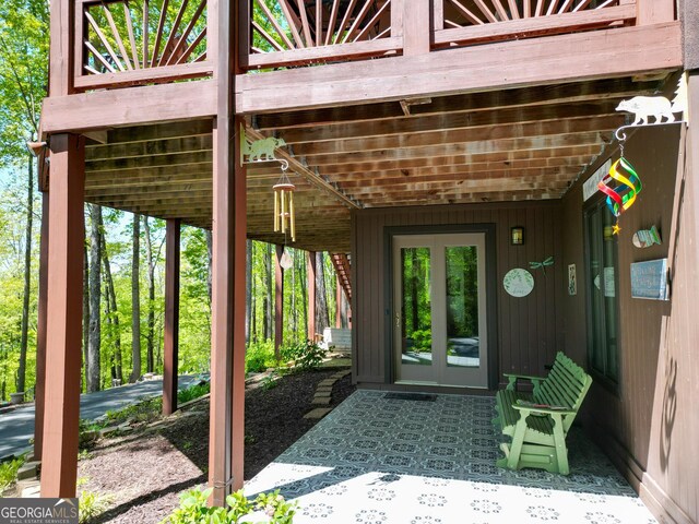 1289 Rainwater Trl, Tiger, GA 30576 - view of exterior entry with french doors
