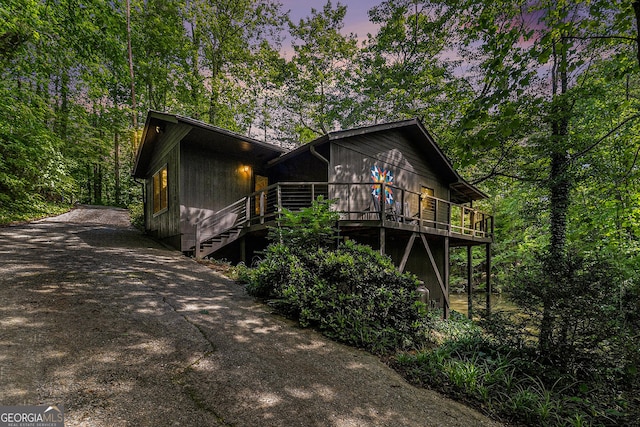 74 Charity Ln, Clayton, GA 30525 - rustic home featuring concrete driveway and a deck