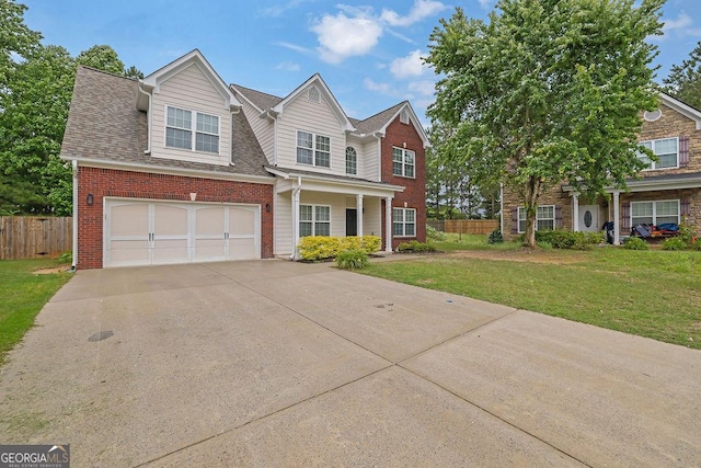 6341 Stewart Ridge Walk, Buford, GA 30518 - traditional-style home featuring concrete driveway, a garage, brick siding, and roof with shingles