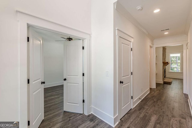 4075 O Henry Ct, Mcdonough, GA 30252 - hall with dark wood-style floors and recessed lighting