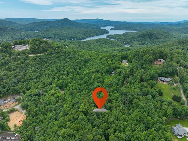 177 Whitetail Trl, Clayton, GA 30525 - drone / aerial view of a water and mountain view and a heavily wooded area