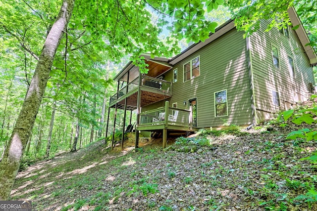177 Whitetail Trl, Clayton, GA 30525 - back of house featuring a balcony and a deck