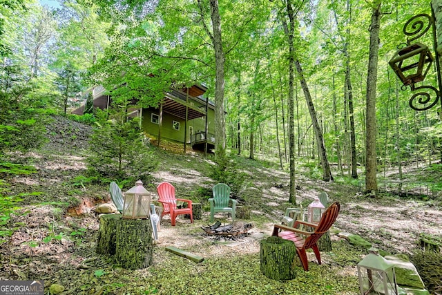 177 Whitetail Trl, Clayton, GA 30525 - view of yard featuring a fire pit