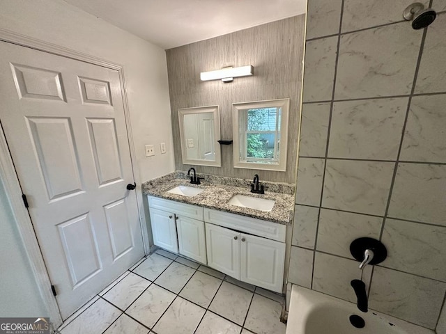 1681 Stanton Rd SW, Atlanta, GA 30311 - full bathroom featuring marble finish floors and double vanity