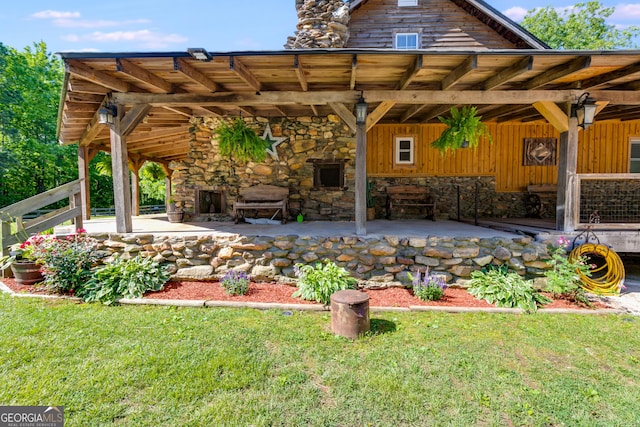 894 Lake Circle Rd, Buchanan, GA 30113 - view of patio / terrace with a fireplace