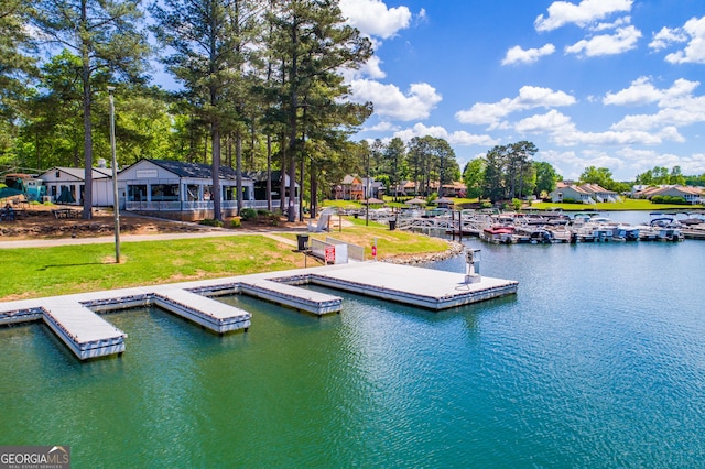 2279 Lakeview Pkwy, Villa Rica, GA 30180 - dock featuring a water view and a yard