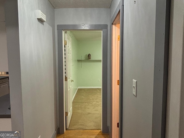 161 Cedar Cove Dr, Buckhead, GA 30625 - hall with a textured ceiling, baseboards, and light wood-style floors