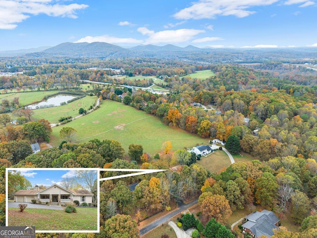 231 Doug Allison Hts, Cleveland, GA 30528 - aerial view of property's location featuring property boundaries highlighted and a water and mountain view