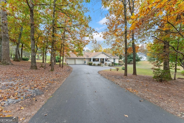231 Doug Allison Hts, Cleveland, GA 30528 - ranch-style house featuring covered porch, asphalt driveway, and an attached garage