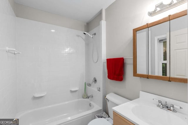 85 Arabian Ave, Alpharetta, GA 30004 - full bath featuring vanity, shower / bath combination, and toilet