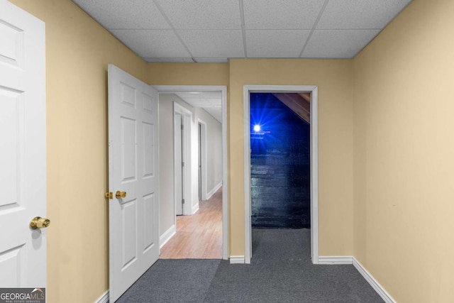 85 Arabian Ave, Alpharetta, GA 30004 - hallway with carpet flooring, baseboards, and a drop ceiling