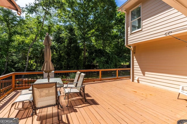 85 Arabian Ave, Alpharetta, GA 30004 - wooden terrace with outdoor dining area