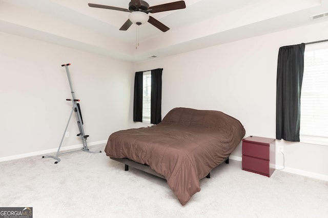 646 Mccarley Downs Dr, Bonaire, GA 31005 - bedroom featuring light colored carpet, baseboards, and ceiling fan