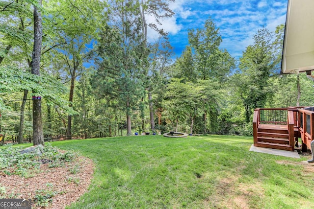 1685 Valley Rd NE, Gainesville, GA 30501 - view of green lawn with a deck