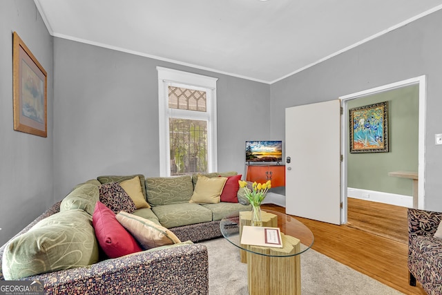 1021 Oak St SW, Atlanta, GA 30310 - living room with wood finished floors and crown molding