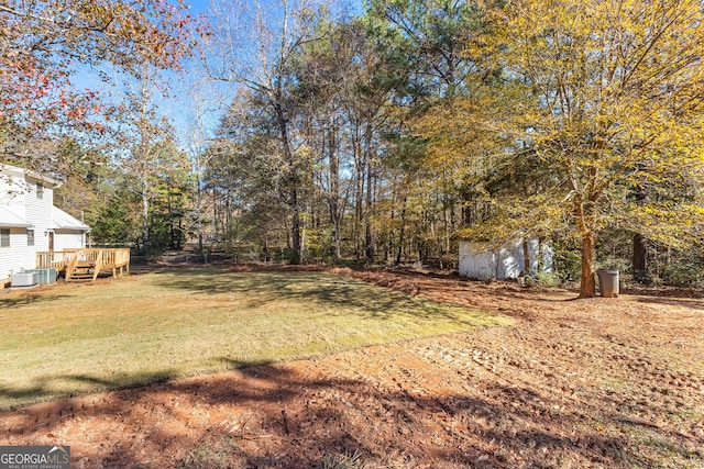 75 Antioch Rd, Mcdonough, GA 30252 - view of green lawn featuring a deck