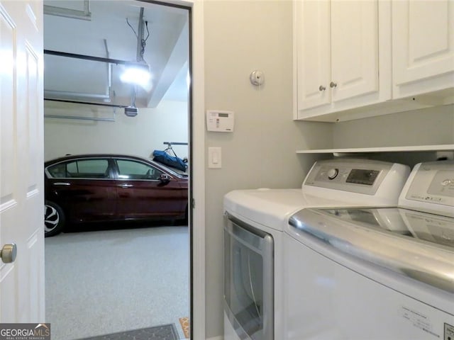 21 Devin Ln, Euharlee, GA 30145 - laundry area featuring cabinet space and independent washer and dryer