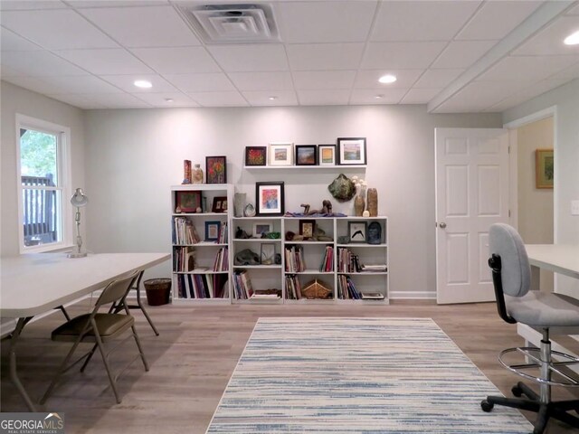 21 Devin Ln, Euharlee, GA 30145 - home office with a drop ceiling, light wood finished floors, and recessed lighting