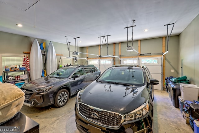 421 Hickory Nut Mountain Rd, Tallulah Falls, GA 30573 - garage with a garage door opener and recessed lighting